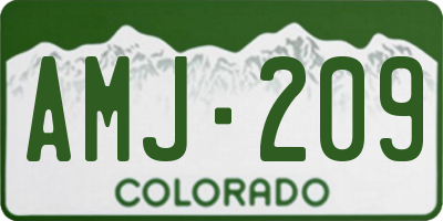 CO license plate AMJ209