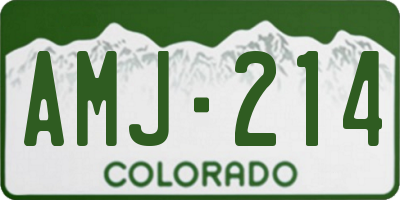 CO license plate AMJ214
