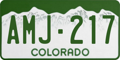 CO license plate AMJ217