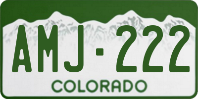 CO license plate AMJ222