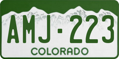 CO license plate AMJ223
