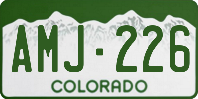 CO license plate AMJ226