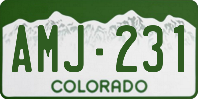 CO license plate AMJ231