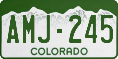 CO license plate AMJ245