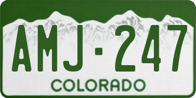 CO license plate AMJ247