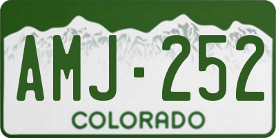 CO license plate AMJ252