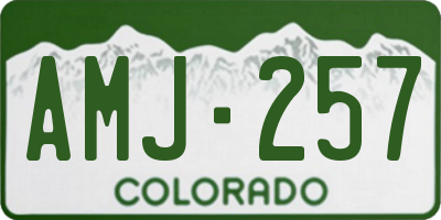 CO license plate AMJ257
