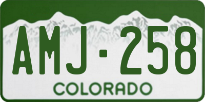 CO license plate AMJ258