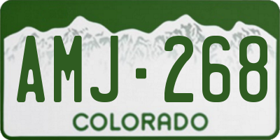 CO license plate AMJ268