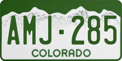 CO license plate AMJ285