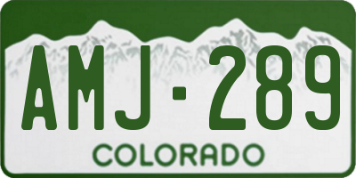 CO license plate AMJ289