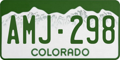 CO license plate AMJ298