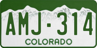 CO license plate AMJ314