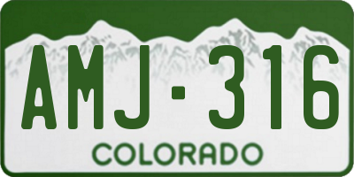 CO license plate AMJ316