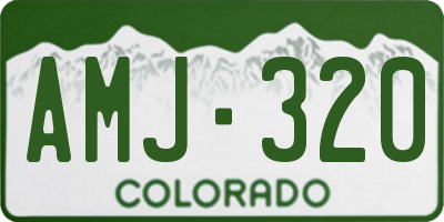 CO license plate AMJ320