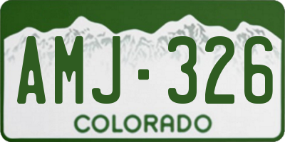 CO license plate AMJ326