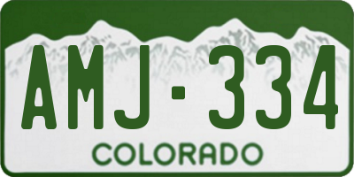 CO license plate AMJ334