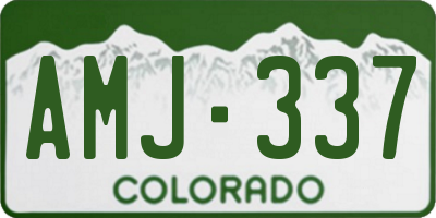 CO license plate AMJ337