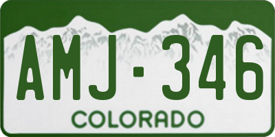 CO license plate AMJ346