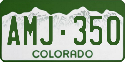 CO license plate AMJ350
