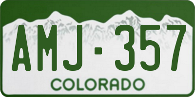 CO license plate AMJ357