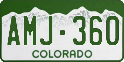 CO license plate AMJ360
