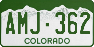CO license plate AMJ362