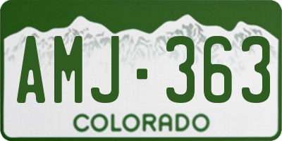 CO license plate AMJ363