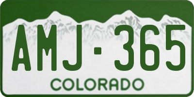 CO license plate AMJ365