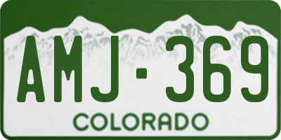 CO license plate AMJ369