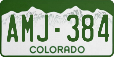 CO license plate AMJ384