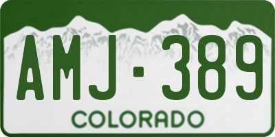 CO license plate AMJ389