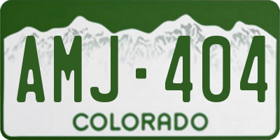 CO license plate AMJ404