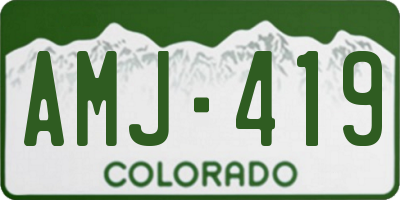 CO license plate AMJ419