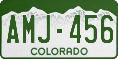 CO license plate AMJ456