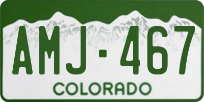 CO license plate AMJ467