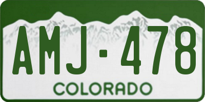 CO license plate AMJ478