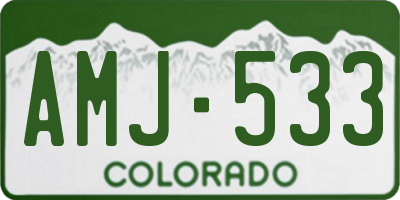 CO license plate AMJ533
