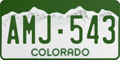 CO license plate AMJ543