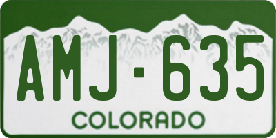 CO license plate AMJ635