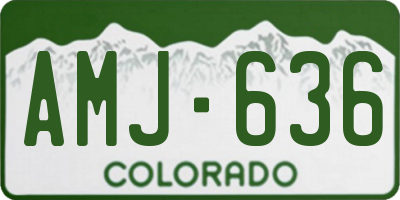 CO license plate AMJ636