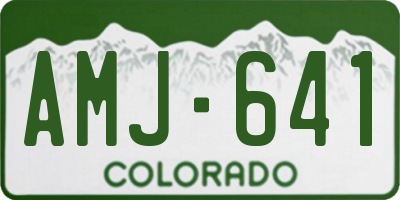 CO license plate AMJ641