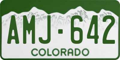 CO license plate AMJ642
