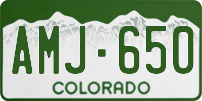 CO license plate AMJ650