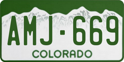 CO license plate AMJ669
