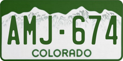 CO license plate AMJ674