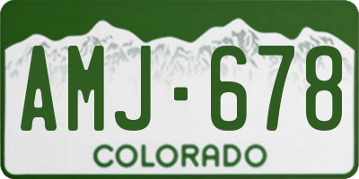 CO license plate AMJ678