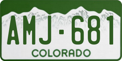 CO license plate AMJ681