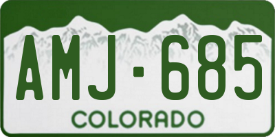 CO license plate AMJ685