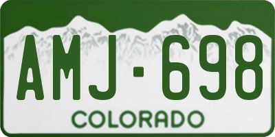 CO license plate AMJ698